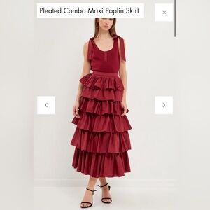 English factory PLEATED COMBO MAXI POPLIN SKIRT XS worn once